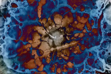 Soyut sanat. Renkli doku ve arka plan. Mürekkep alkolü. Yeni ortam