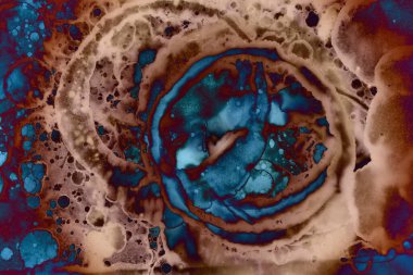 Soyut sanat. Renkli doku ve arka plan. Mürekkep alkolü. Yeni ortam