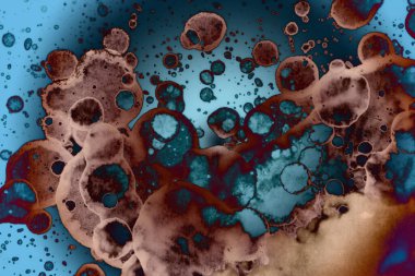 Soyut sanat. Renkli doku ve arka plan. Mürekkep alkolü. Yeni ortam