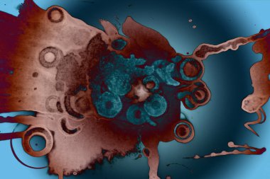 Soyut sanat. Renkli doku ve arka plan. Mürekkep alkolü. Yeni ortam