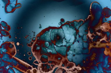 Soyut sanat. Renkli doku ve arka plan. Mürekkep alkolü. Yeni ortam