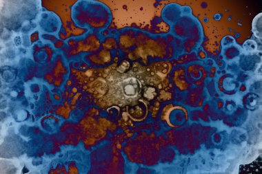 Soyut sanat. Renkli doku ve arka plan. Mürekkep alkolü. Yeni ortam