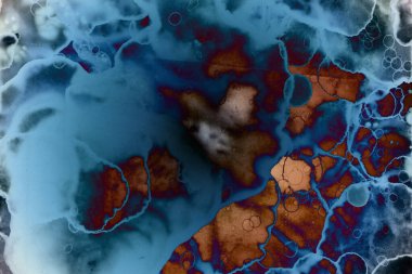 Soyut sanat. Renkli doku ve arka plan. Mürekkep alkolü. Yeni ortam