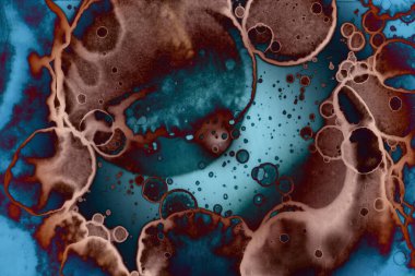 Soyut sanat. Renkli doku ve arka plan. Mürekkep alkolü. Yeni ortam