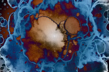 Soyut sanat. Renkli doku ve arka plan. Mürekkep alkolü. Yeni ortam