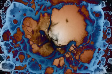 Soyut sanat. Renkli doku ve arka plan. Mürekkep alkolü. Yeni ortam