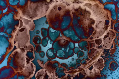 Soyut sanat. Renkli doku ve arka plan. Mürekkep alkolü. Yeni ortam