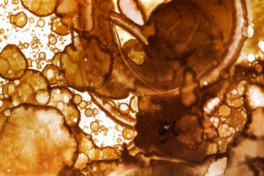 Kahve lekesi dokusu. Soyut noktalar. Psikolojik resimler. Soyut baloncuklar.