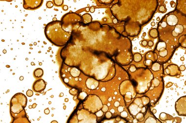 Kahve lekesi dokusu. Soyut noktalar. Psikolojik resimler. Soyut baloncuklar.