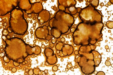 Kahve lekesi dokusu. Soyut noktalar. Psikolojik resimler. Soyut baloncuklar.