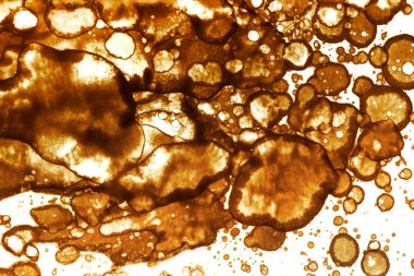 Kahve lekesi dokusu. Soyut noktalar. Psikolojik resimler. Soyut baloncuklar.