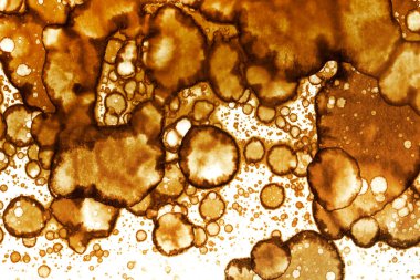 Kahve lekesi dokusu. Soyut noktalar. Psikolojik resimler. Soyut baloncuklar.