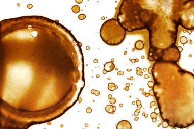 Kahve lekesi dokusu. Soyut noktalar. Psikolojik resimler. Soyut baloncuklar.