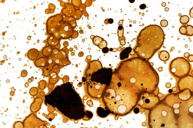 Kahve lekesi dokusu. Soyut noktalar. Psikolojik resimler. Soyut baloncuklar.