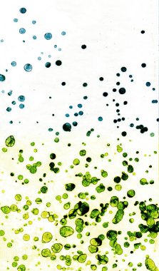 Mavi-sarı doku. Lekelerden soyutlama. Duman ve kabarcıklar. Moda arkaplanı.