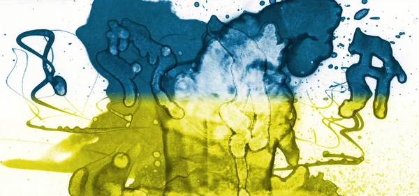 Textura Azul Amarela Abstração Manchas Fumo Bolhas Fundo Moda — Fotografia de Stock