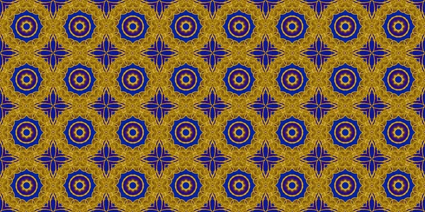 Seamless Pattern Ukrainian Pattern Blue Yellow — Stock Photo, Image