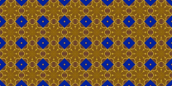 Seamless Pattern Ukrainian Pattern Blue Yellow — Stock Photo, Image