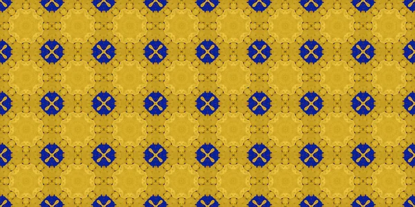 Patrón Sin Costuras Patrón Ucraniano Amarillo Azul —  Fotos de Stock