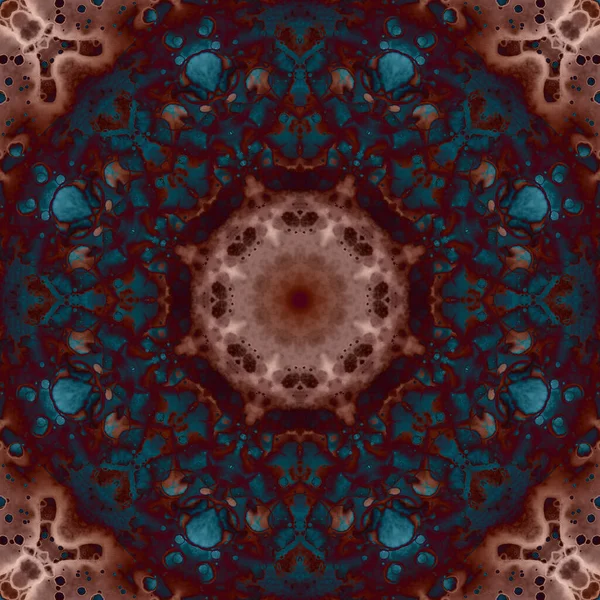 Naadloos Patroon Van Geometrische Bloemen Ruimtestructuur Kaleidoscoop — Stockfoto