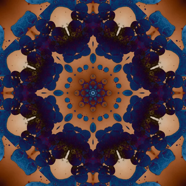 Geometrikus Virágok Zökkenőmentes Mintázata Űrszerkezet Kaleidoszkóp — Stock Fotó