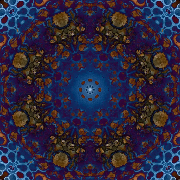 Бесшовный Узор Геометрических Цветов Космическая Текстура Калейдоскоп — стоковое фото