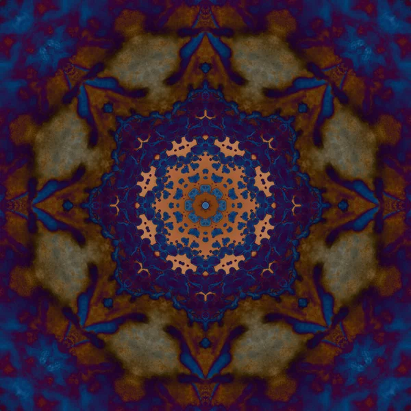 Nahtloses Muster Geometrischer Blumen Weltraumtextur Kaleidoskop — Stockfoto