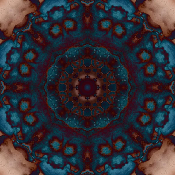 Nahtloses Muster Geometrischer Blumen Weltraumtextur Kaleidoskop — Stockfoto