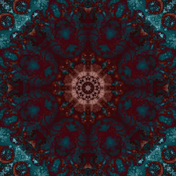 Nahtloses Muster Geometrischer Blumen Weltraumtextur Kaleidoskop — Stockfoto