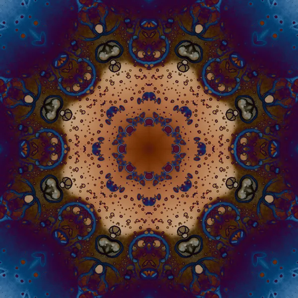 Бесшовный Узор Геометрических Цветов Космическая Текстура Калейдоскоп — стоковое фото