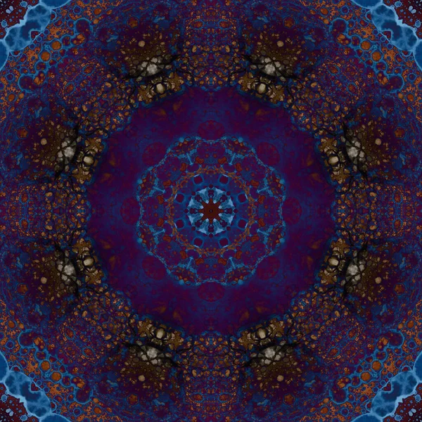 Nahtloses Muster Geometrischer Blumen Weltraumtextur Kaleidoskop — Stockfoto