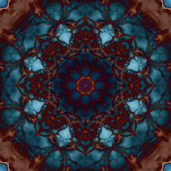 Nahtloses Muster Geometrischer Blumen Weltraumtextur Kaleidoskop — Stockfoto