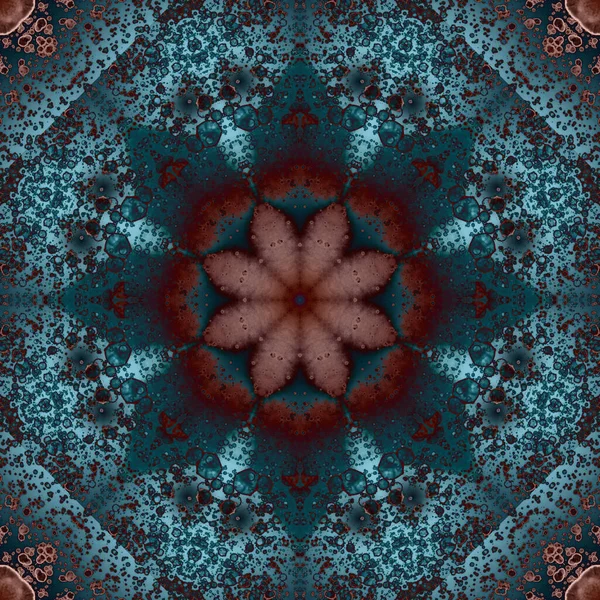 Bezešvé Vzory Geometrických Květin Vesmírná Textura Kaleidoskop — Stock fotografie