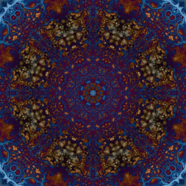 Nahtloses Muster Geometrischer Blumen Weltraumtextur Kaleidoskop — Stockfoto