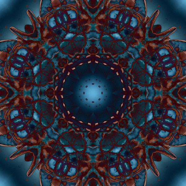 Geometrikus Virágok Zökkenőmentes Mintázata Űrszerkezet Kaleidoszkóp — Stock Fotó