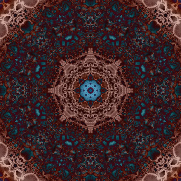 Seamless Pattern Geometric Flowers Space Texture Kaleidoscope — Stock Photo, Image