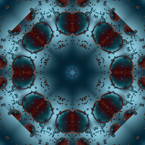 Płynny Wzór Geometrycznych Kwiatów Kosmiczna Faktura Kalejdoskop — Zdjęcie stockowe