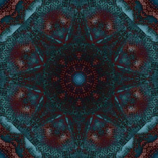 Seamless Pattern Geometric Flowers Space Texture Kaleidoscope - Stock-foto