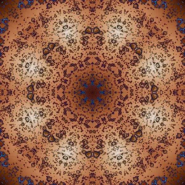Seamless Pattern Geometric Flowers Space Texture Kaleidoscope — Stockfoto