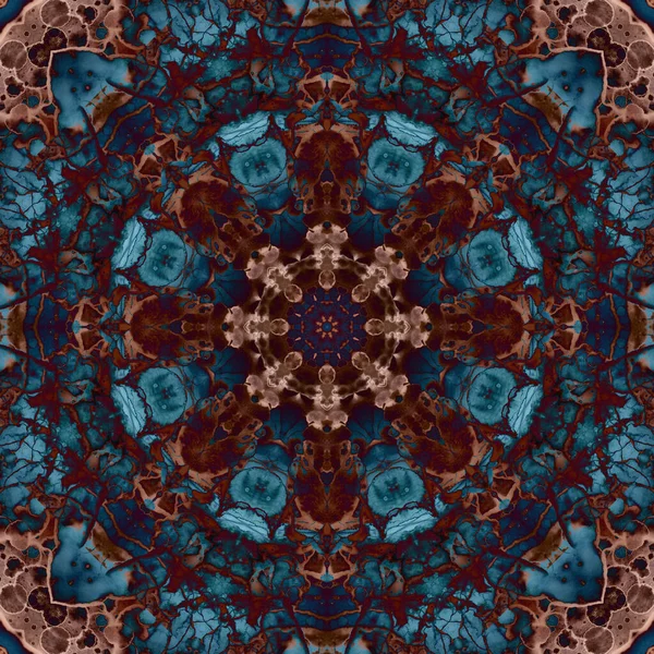 Nahtloses Muster Geometrischer Blumen Weltraumtextur Kaleidoskop — Stockfoto