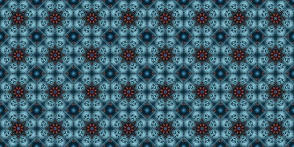 Seamless Pattern Geometric Flowers Space Texture — Stock Photo, Image