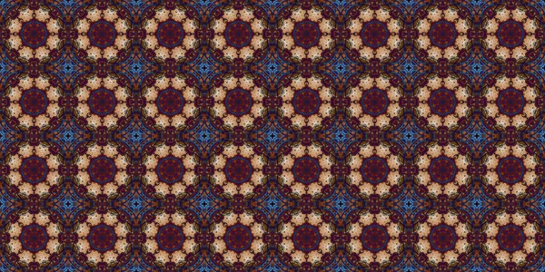 Seamless pattern of geometric flowers. Space texture