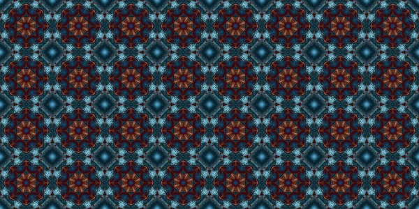 Seamless Pattern Geometric Flowers Space Texture — Stock Photo, Image