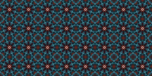 Seamless Pattern Geometric Flowers Space Texture — Stockfoto