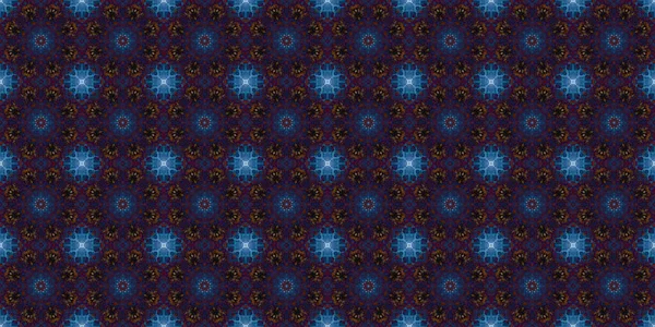 Seamless pattern of geometric flowers. Space texture