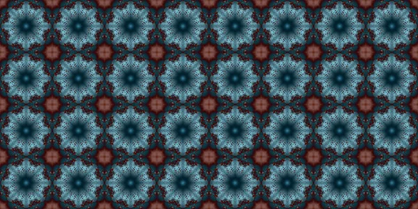 Seamless pattern of geometric flowers. Space texture