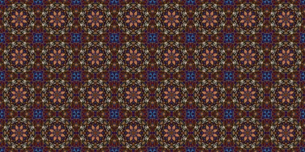 Seamless pattern of geometric flowers. Space texture