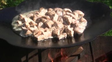 Et tavada kızartılmış. Yüksek kaliteli FullHD görüntüler