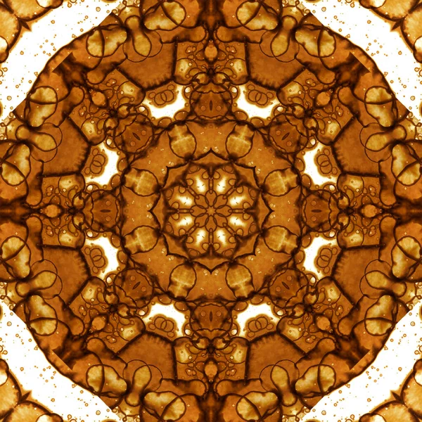 Seamless pattern with coffee and cola. Gold texture.