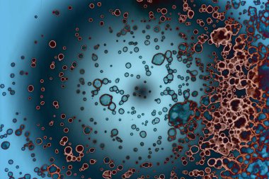 Soyut sanat alanı dokusu. Moda geçmişi. Gezegenler ve galaksiler